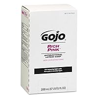 Gojo RICH PINK Antibacterial Lotion Soap, 2000 mL Lotion Soap Refill PRO TDX Push-Style Dispenser (Pack of 4) - 7220-04