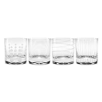 Mikasa, Double Old Fashioned Glass, Clear Clear, Set of 4, 10 fluid ounces