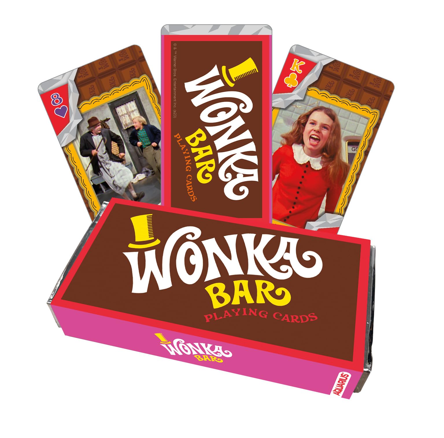 AQUARIUS Willy Wonka Chocolate Bar Premium Playing Cards – Willy Wonka Themed Deck of Cards for Your Favorite Card Games - Officially Licensed Willy Wonka Merchandise & Collectibles