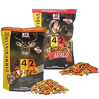 Herron Outdoors 4-4-2 Wildlife Feed- Squirrel Food & Blaze Orange Protein Pellets, Whole Corn - Deer Attractants for Whitetail Deer, Cover Scent, and Feed Enhancer Bait