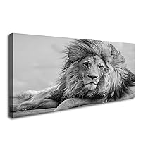 YYYYHPP YP0975 Brown Lion Wall Art in Black and White Canvas Wall Art Framed Animal Canvas Prints Painting Pictures Ready to Hang for Living Room Bedroom Kitchen Home and Office Wall Decor