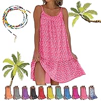 Pink Chloe Dress, Camibloom - Floral Printed Camisole Dress, Pink Chloe Sundress, Flowy Cami Dress,Summer Casual Boho Dresses