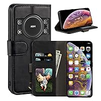 Case for AGM H5, Magnetic PU Leather Wallet-Style Business Phone Case,Fashion Flip Case with Card Slot and Kickstand for AGM H5 Pro 6.78''-Black
