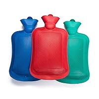 1 Rubber Heat Hot Water Bag Cold Warmer Relaxing Bottle Bag Therapy Thick 2000mL Classic Hot Water Bottle Rubber Hot Water Bag for Cramps, Pain Relief Durable Large for Hot Compress and Heat Therapy,