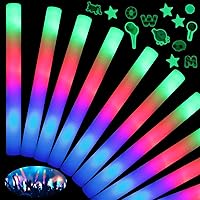 200PCS Foam Glow Sticks with 3 Modes Colorful Flashing, LED Light Stick Gift, Glow Sticks Party Pack for Wedding, Raves, Concert, Party, Christmas Party Supplies