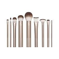 Real Techniques Au Naturale Makeup Brush Kit, For Liquid, Cream, & Powder Foundation, Eyeshadow, Blush, & Contour, Premium Quality Face Brushes, Cruelty-Free, Synthetic Bristles, 9 Piece Set