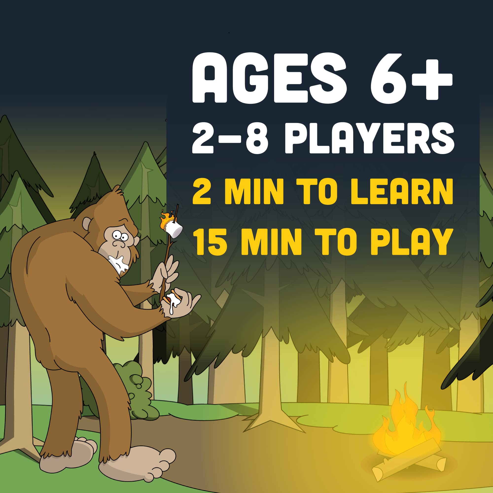 Camping with Sasquatch by Big Discoveries - A 128-Count Family Card Game with a Roar! | Fun Rummy Meets Slapjack Card Games for Kids, Teens, Adults, and Families