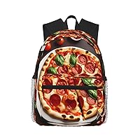 Pizza Food Print Backpack For Women Men, Laptop Bookbag,Lightweight Casual Travel Daypack