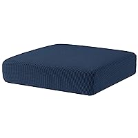 Stretch Cushion Cover Soft Sofa Seat Slipcover Spandex Chair Couch Cover Suitable for 1-2-3 Seaters Replacement for Furniture Protector(Navy,Small)