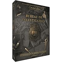 Bureau of Investigation: Investigations in Arkham & Elsewhere Board Game | Cooperative Mystery Game for Adults and Teens | Ages 14+ | 1-8 Players | Avg. Playtime 120-240 Mins | Made by Space Cowboys