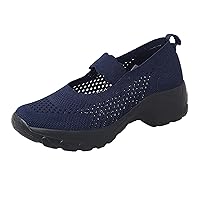 Women's Mesh Walking Shoes Breathable Slip on Shoes Work Flats Shoes White Tennis Shoes Casual Garden Shoes