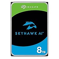 Seagate Skyhawk AI 8TB Surveillance Internal Hard Drive HDD–3.5 Inch SATA 6Gb/s 256MB Cache + Drive Health Management & 3-Year Recovery Service - (ST8000VEZ00)