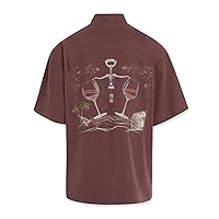 Bamboo Cay Men's Relax and Unwined Tropical Style Embroidered Camp Shirt