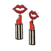 Betsey Johnson Womens Lipstick Drop Earrings