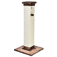 Amazon Basics Tall Cat Scratching Post with Jute Fiber and Brown Carpet, Large, 15.75’’ L x 15.75’’ W x 35.43’’ H