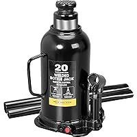 Torin 20 Ton (40,000 LBs) Capacity Hydraulic Welded Heavy Duty Bottle Jack, AT92003BB , Black