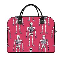 Vintage Sketch Skeleton Travel Tote Bag Large Capacity Laptop Bags Beach Handbag Lightweight Crossbody Shoulder Bags for Office