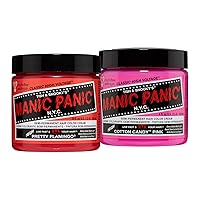 MANIC PANIC Electric Tiger Lily Orange Hair Dye Bundle with Cotton Candy Pink Hair Dye