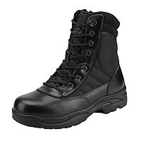 NORTIV 8 Men's Military Tactical Work Boots Side Zipper Leather Motorcycle Combat Boots (6-8 Inches)