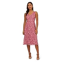 Adrianna Papell Women's Floral Sequin Embroidery Dress