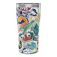 Tervis Great Outdoors Sticker Collage Triple Walled Insulated Tumbler Travel Cup Keeps Drinks Cold & Hot, 20oz Legacy, Stainless Steel