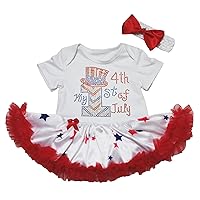 Petitebella Rhinestones Hat My 1st 4th of July Baby Dress Nb-18m