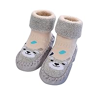Autumn and Winter Cute Children Toddler Shoes Blat Bottom Non Slip Socks Shoes Warm and Infant Shoes Boys 6-12 Months