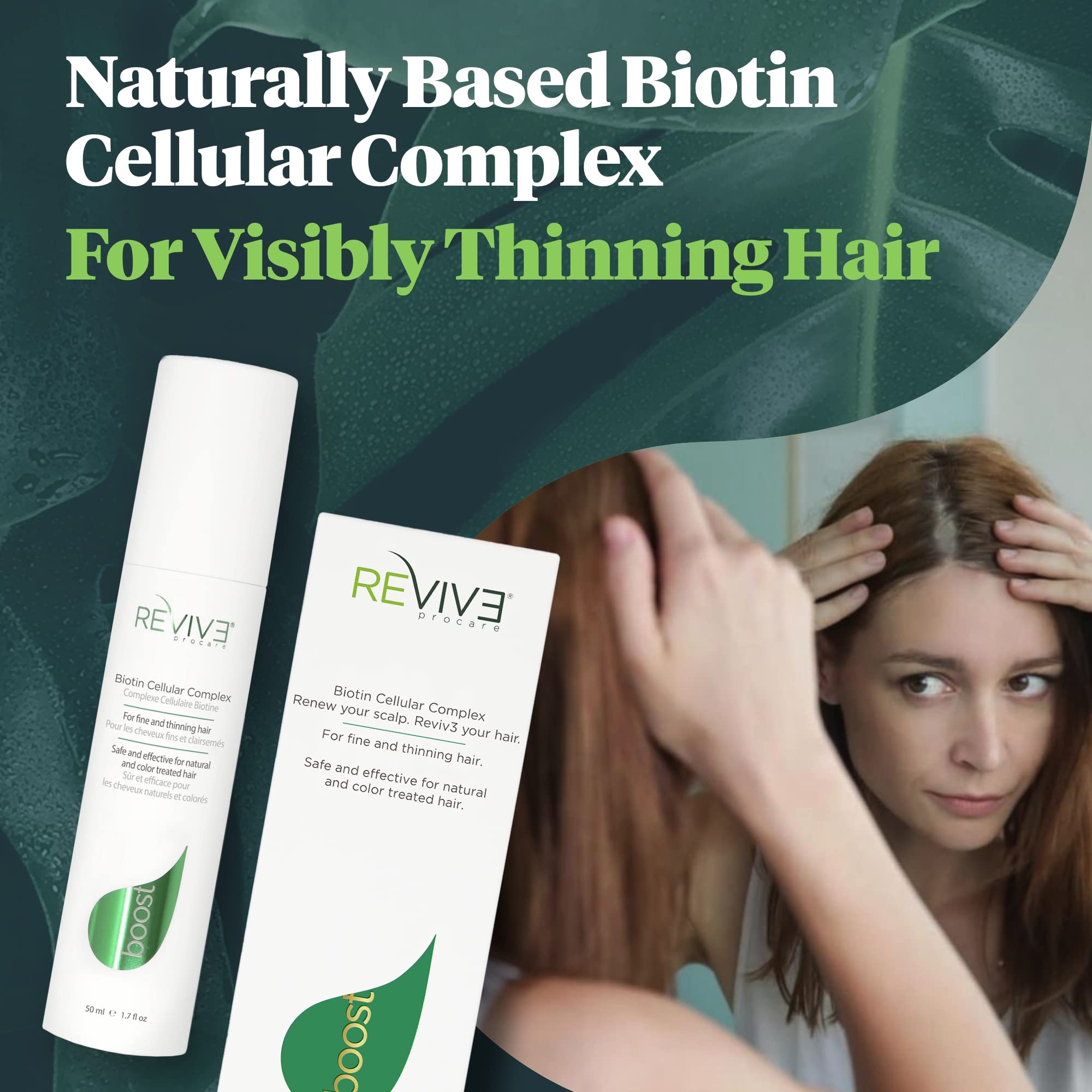 Reviv3 Procare Biotin for Hair Follicles – Biotin Hair Growth Complex Protects from UV Rays – Hair Root Booster for Natural & Color Treated Hair – Hair Care Products for Women w/Thinning Hair (1.7 oz)
