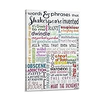 Inspirational Poster Shakespeare Words And Phrases Canvas Printed Poster Wall Decorative Art Posters Canvas Painting Wall Art Poster for Bedroom Living Room Decor 16x24inch(40x60cm) Frame-style