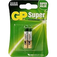 GP AAAA Battery 25A Super Alkaline MN2500 E96 LR61 - EXP 11-23 (2 Batteries)