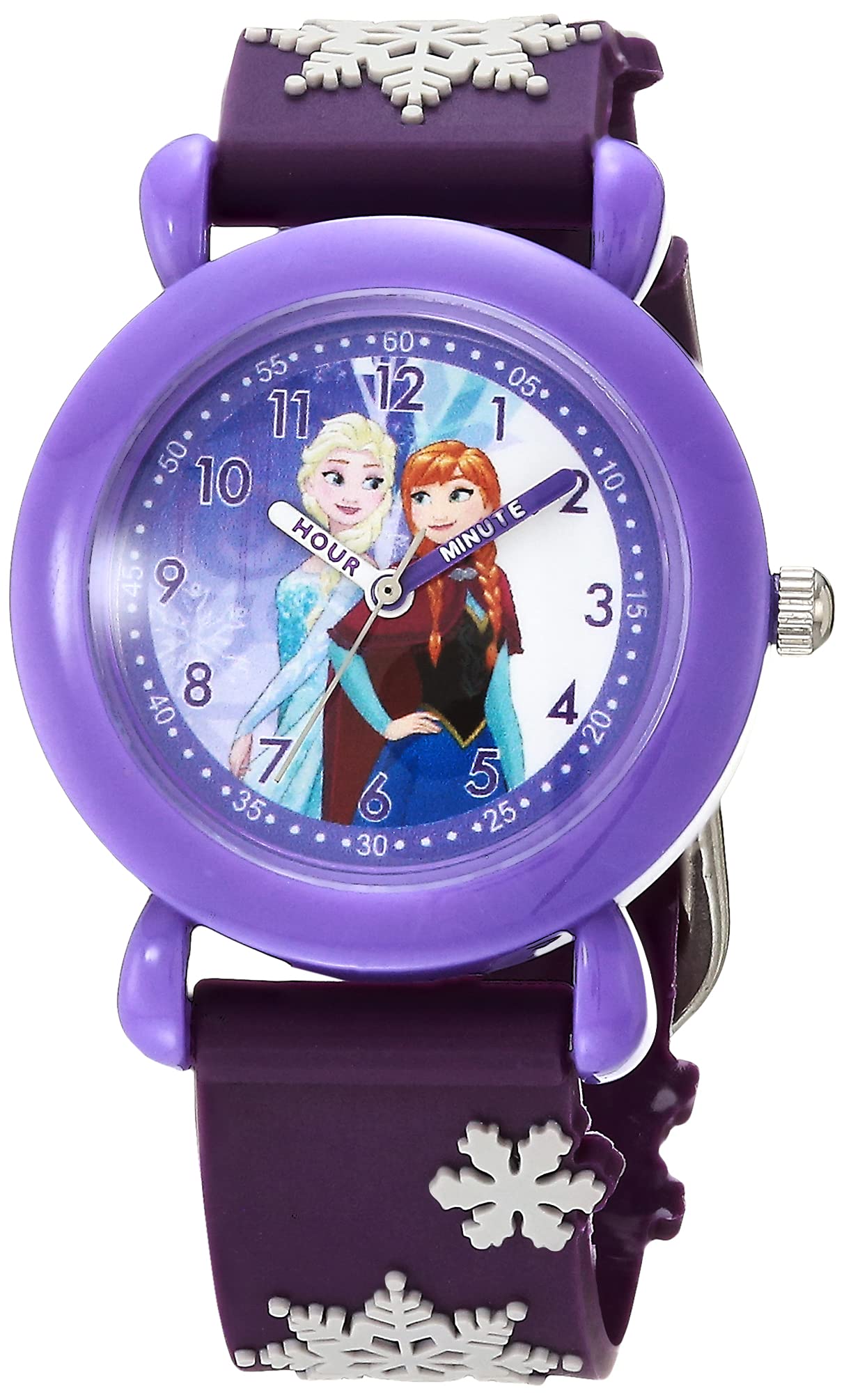 Disney Frozen Kids' Plastic Time Teacher Analog Quartz 3D Strap Watch 