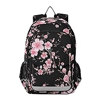 Cherry Blossom Sakura Laptop Backpack Purse for Women Men FloralTravel Bag Casual Daypack with Compartment & Multiple Pockets