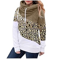 RMXEi Baggy Zip Up Hoodie,Women's Casual Polka Dot Printing Contrast Long Sleeve Hoodie Sweatshirt Tops
