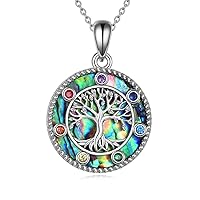 YAFEINI Tree of Life Necklace Sterling Silver Pentagram Pentacle Triple Moon Goddess Pendant Necklace Pagan Wiccan Magic Amulet Jewelry for Women Men