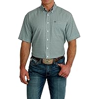 Cinch Mens Arenaflex Short Sleeve Mint Print Shirt