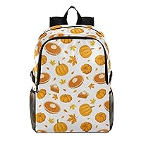 ALAZA Seamless Pattern with Pumpkin Pies and Pumpkins Lightweight Packable Foldable Travel Backpack