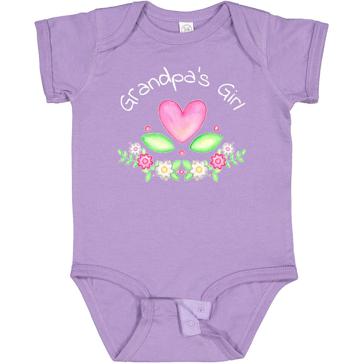 inktastic Grandpa's Girl- Heart Flowers Baby Bodysuit