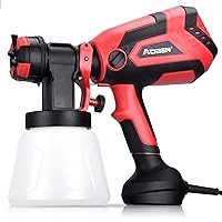 AOBEN Paint Sprayer, 750W Hvlp Spray Gun, Electric Paint Gun with 4 Nozzles, 1000ml Container for Home and Outdoors, Painting Projects. Red
