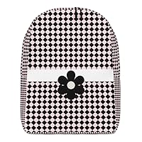 Minimalist Backpack Checkered Board Pink And Flower