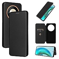 ZORSOME for Honor Magic 6 Lite/ X9B/ X50 5G Flip Case,Carbon Fiber PU + TPU Hybrid Case Shockproof Wallet Case Cover with Strap,Kickstand,Stand Wallet Case for Honor Magic 6 Lite/ X9B/ X50 5G,Black