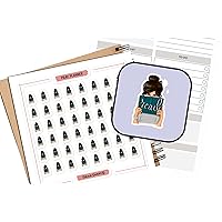48 Reading tracker planner stickers sheet Bookish read lover habit journal calendar checklist weekly monthly hour life Diary 01/02 SRDC01