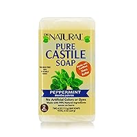 Pure Castile Soap, Peppermint, 2 Pcs - Plant-Based - Made with Shea Butter - Rich in Essential Oils - Paraben-Free, Sulfate-Free, Cruelty-Free - Moisturizing Soap