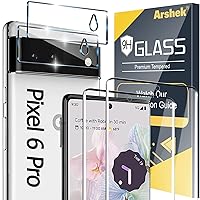[2+2 Pack] for Google Pixel 6 Pro Screen Protector, 9H Tempered Glass, Ultrasonic Fingerprint Compatible, 3D Curved, HD Clear Scratch Resistant for Google Pixel 6 Pro 5G Glass Screen Protector