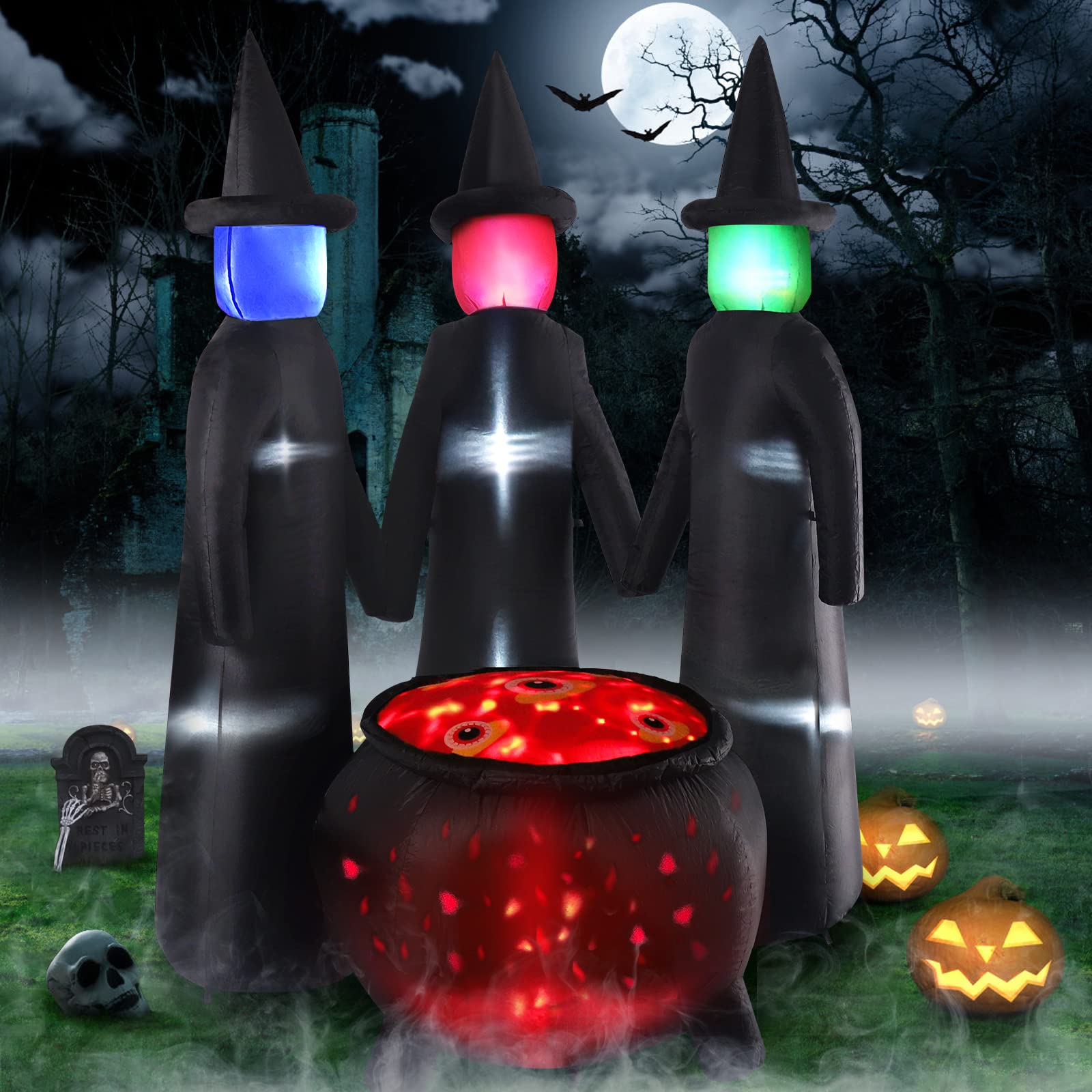 Mua FINGUARD Halloween Decorations Outdoor Inflatable Witch, 7Ft ...