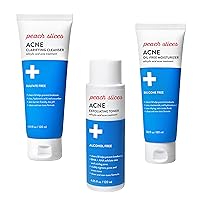 Acne Exfoliating Toner, Clarifying Cleanser & Oil-Free Moisturizer Acne Fighting Bundle | All Skin Types | Vegan & Cruelty Free