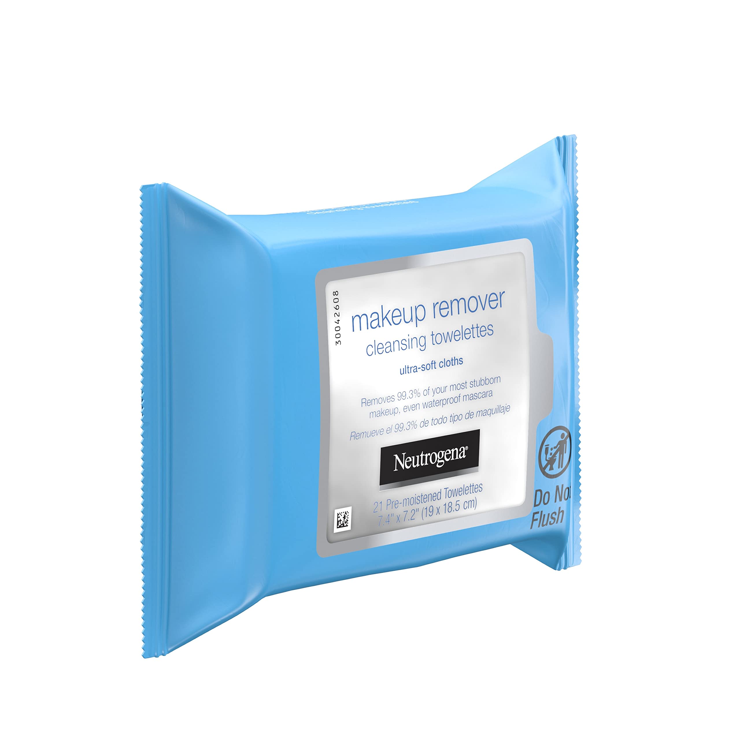 Neutrogena Makeup Remover Cleansing Facial Towelettes, Daily Gentle Face Wipes to Remove Oil, Dirt, & 99.3% of Makeup, Safe for Sensitive Eyes, Alcohol Free Wipes in Resealable Pack, 21 ct (Pack of 3)