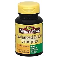 Nature Made Balanced Vitamin B-100 Complex Tablets 60 ea (Pack of 4)
