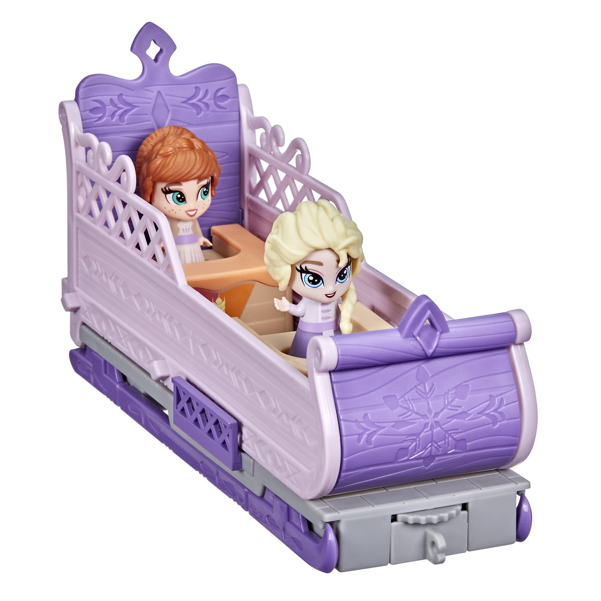 Disney Frozen Hasbro 2 Twirlabouts Picnic Playset Sled-to-Castle with Elsa and Anna Dolls and Accessories, Toys for Kids Ages 3 and Up