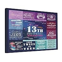 Sujoeuy 13th Birthday Gifts Canvas Art Wall DecorPainting Wall Art For Living Room 12x18in