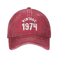 50th Birthday Gifts for Him Her Vintage 1974 Hat 50 Year Old Gifts for Men Women 50 Year Old Baseball Cap Black